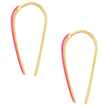 Ohrhänger mit Emaille pink gelbgold