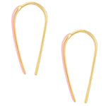 Ohrhänger mit Emaille rosa gelbgold
