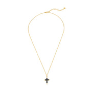 Kette gold mit Kreuz schwarz