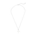 Kette silber mit Kreuz Emaille weiß