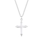 Kette silber mit Kreuz Emaille weiß
