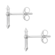 Ohrringe silber 925 Kreuz Emaille weiß