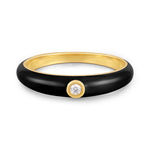 Ring Zirkonia Emaille schwarz