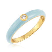 Emaille Ring gold mit Zirkonia – Ansicht 3