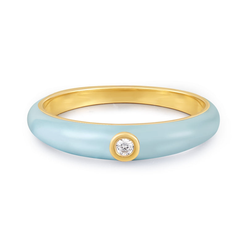 Emaille Ring gold mit Zirkonia