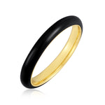Ring mit Emaille schwarz gelbgold