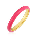 Ring mit Emaille pink gelbgold