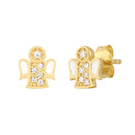 Ohrstecker gold Engel Emaille weiß