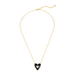 Herz Kette gold Emaille schwarz
