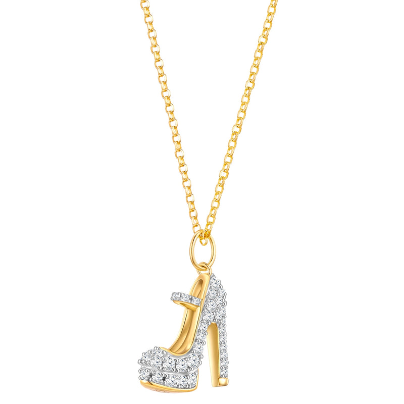 Kette mit Anhänger HIGH HEEL mit Zirkonia gelbgold