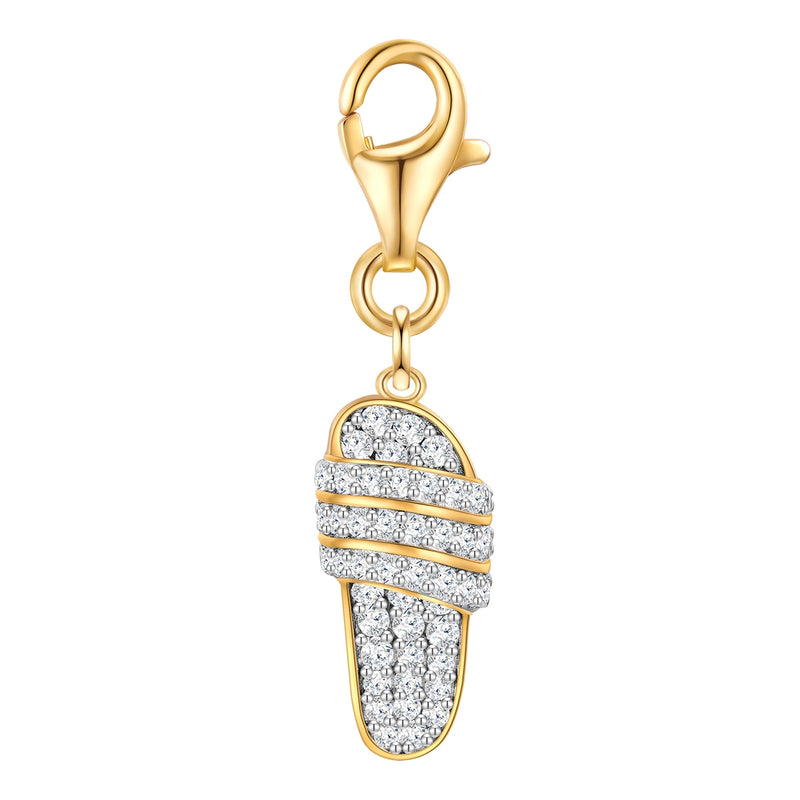 Charm SANDALE mit Zirkonia gelbgold