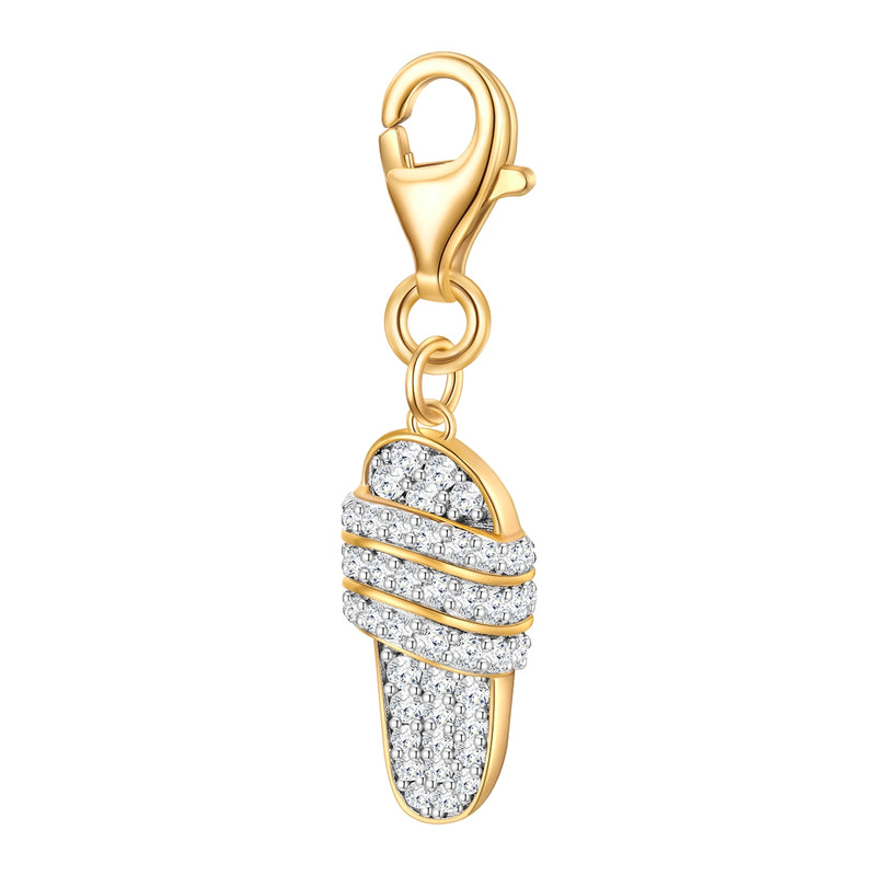 Charm SANDALE mit Zirkonia gelbgold