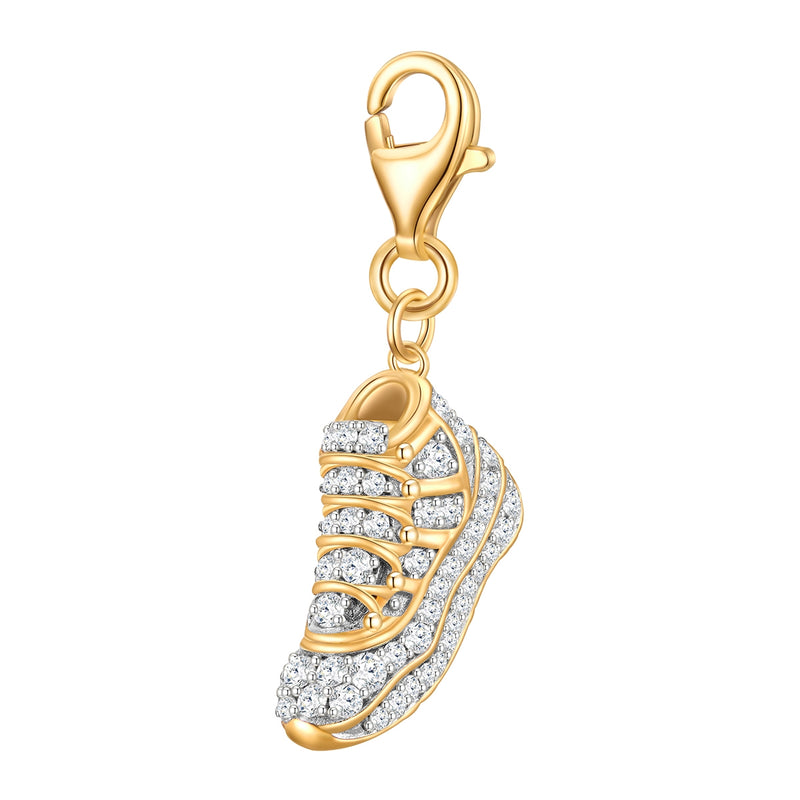 Charm SNEAKER mit Zirkonia gelbgold