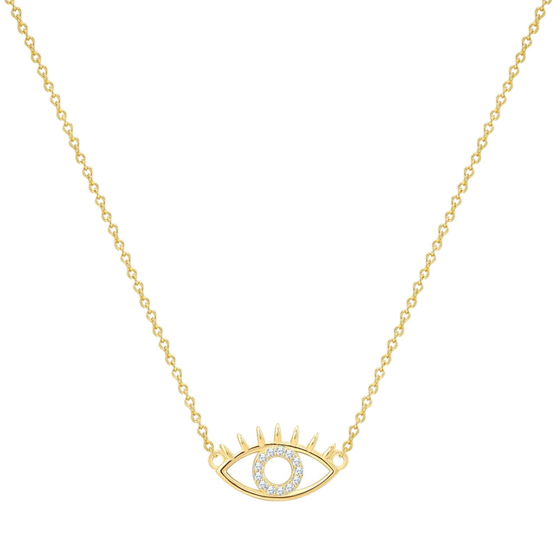 Kette ALLSEHENDES AUGE mit Zirkonia gelbgold