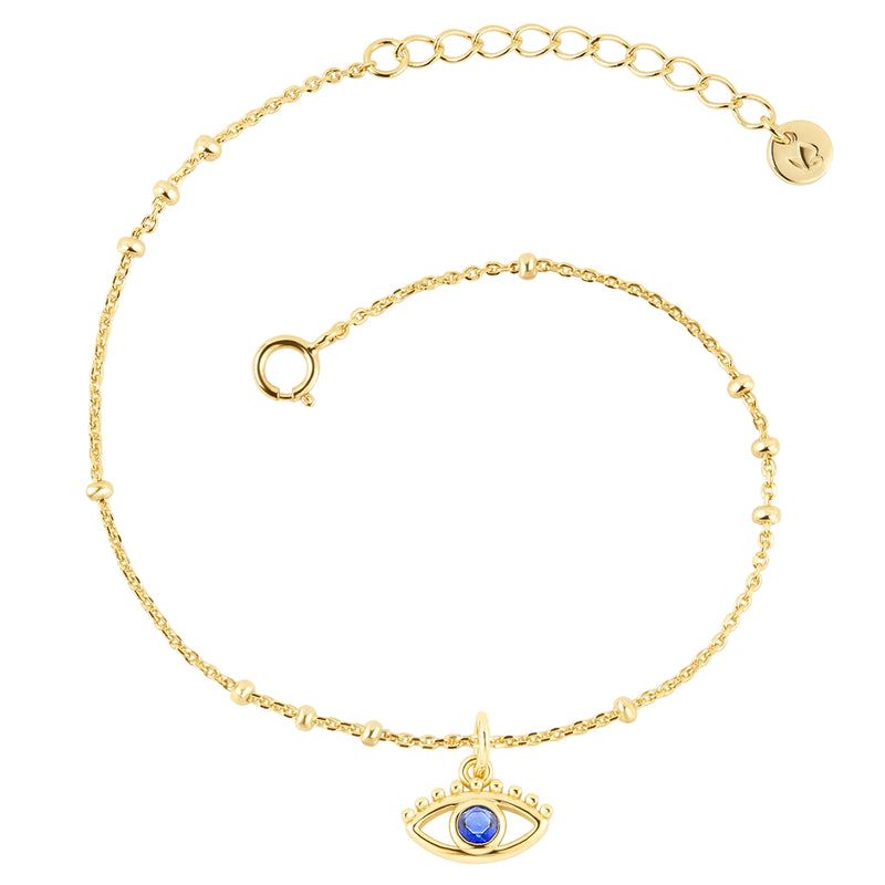 Armband gold EVIL EYE Zirkonia blau