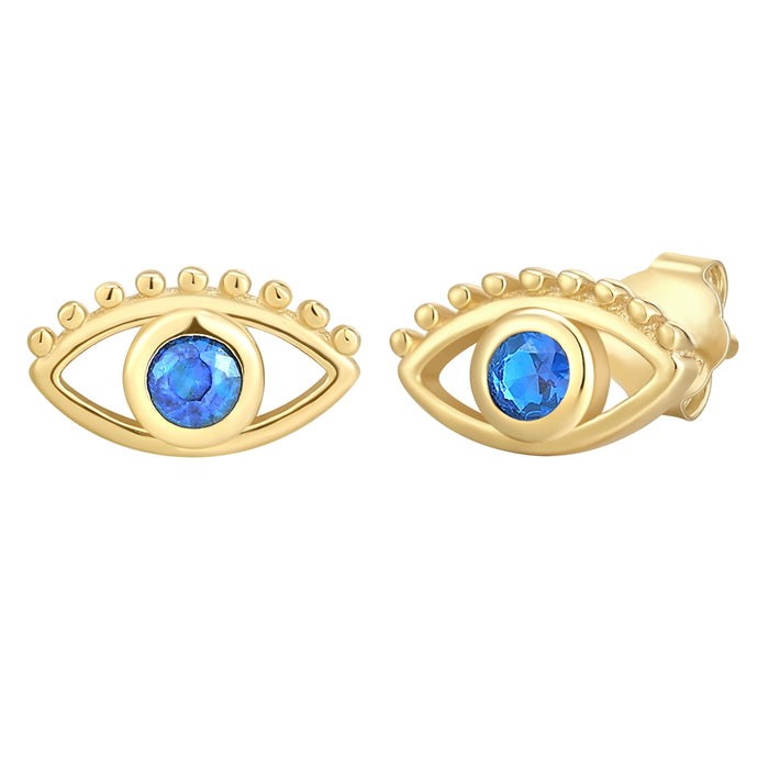 Ohrstecker ALLSEHENDES AUGE mit Zirkonia gelbgold