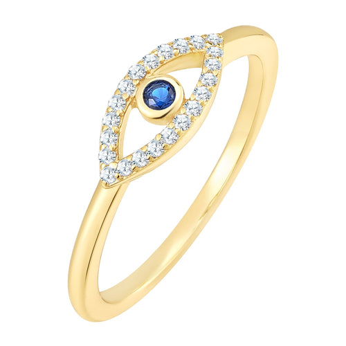 Ring ALLSEHENDES AUGE mit Zirkonia gelbgold