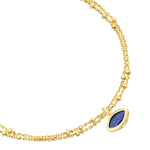 2-reihiges Armband BLUE mit Zirkonia gelbgold