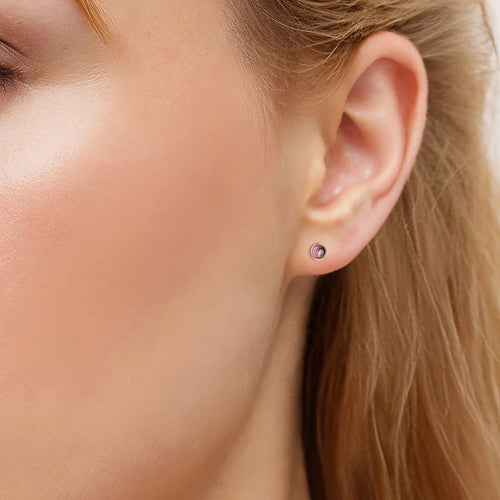 Ohrstecker EDELGLANZ mit Amethyst gelbgold
