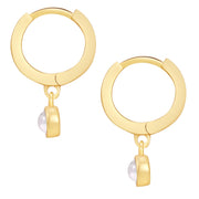 Creolen EDELGLANZ mit Mondstein (synth.) gelbgold
