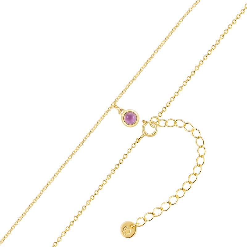 Kette EDELGLANZ mit Amethyst gelbgold