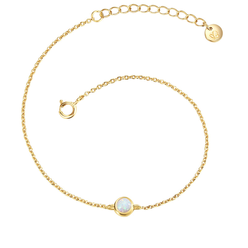 Armband EDELGLANZ mit Opal (synth.) gelbgold