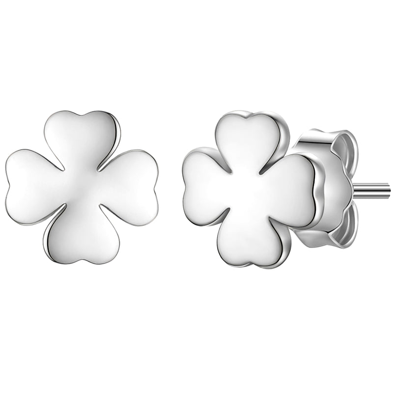 Ohrstecker KLEEBLATT silber