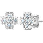 Ohrstecker KLEEBLATT mit Zirkonia silber
