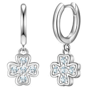 Creolen KLEEBLATT mit Zirkonia silber