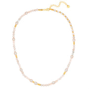 Edelstein-Kette mit Labradorit/Süßwasser-Zuchtperle