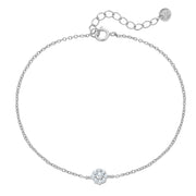 Armband mit Anhänger BLÜTE mit Zirkonia silber