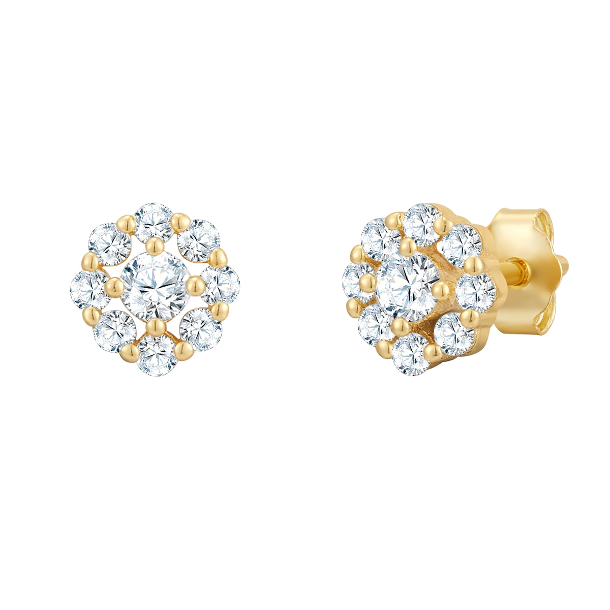 Ohrstecker BLÜTE mit Zirkonia gelbgold