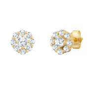 Ohrstecker BLÜTE mit Zirkonia gelbgold