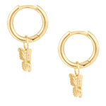 Creolen gold mit Anhänger Schmetterling