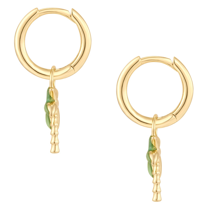 Creolen gold mit Anhänger Palme