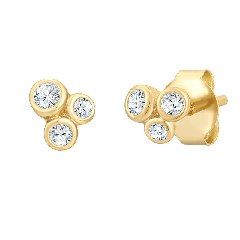Ohrstecker GLITTER gold mit Zirkonia