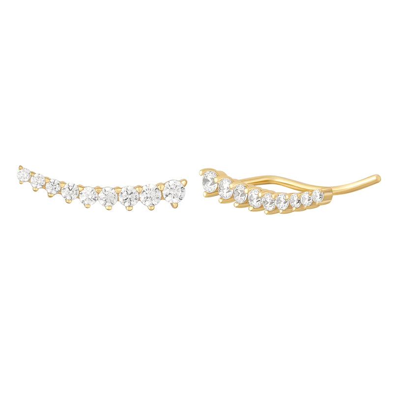 Ear Climber gelbgold mit Zirkonia