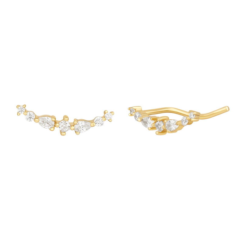 Ear Climber gold mit Zirkonia