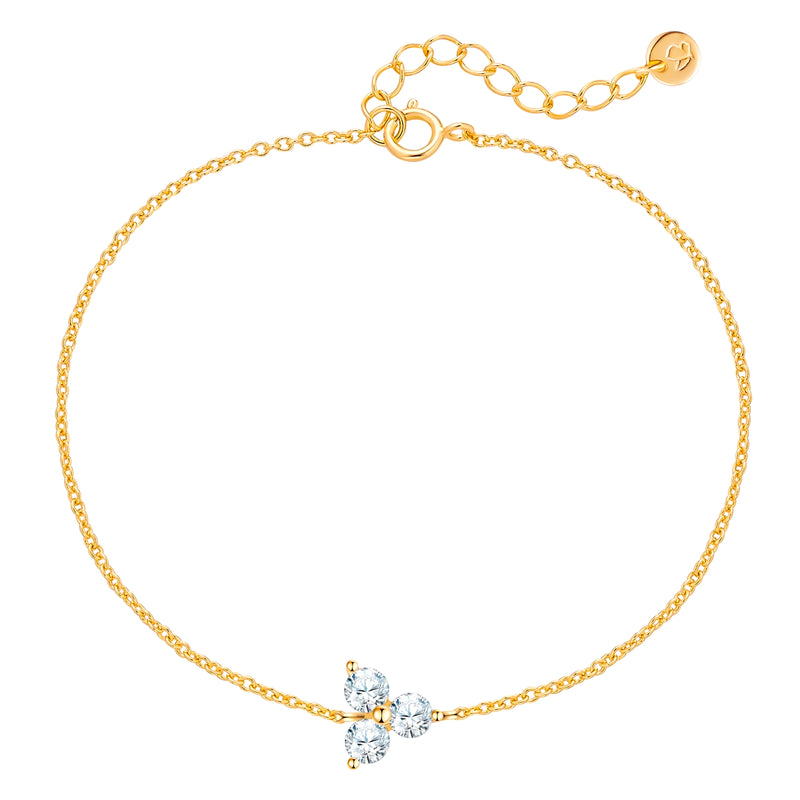 Armband FLORAL mit Zirkonia gelbgold