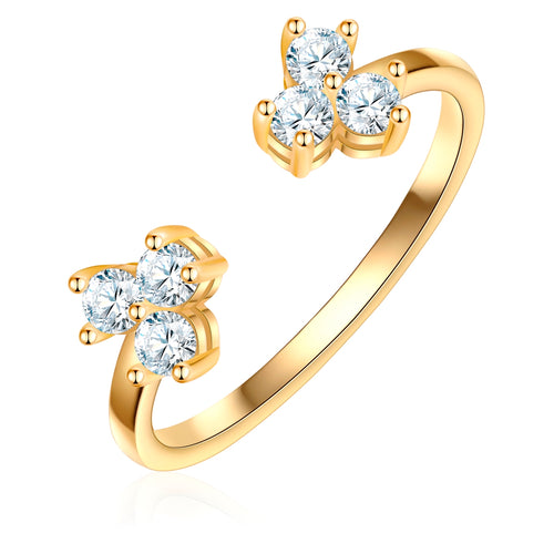 Ring BLÜMCHEN mit Zirkonia gelbgold