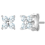 Ohrstecker BLUME mit Zirkonia silber