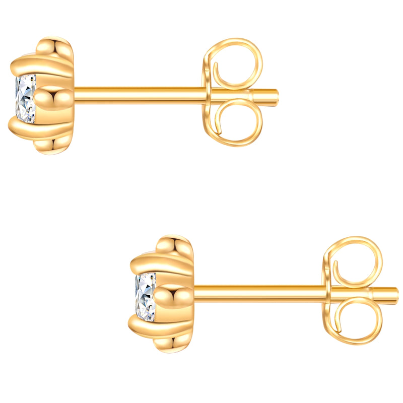 Ohrstecker mit Zirkonia gelbgold