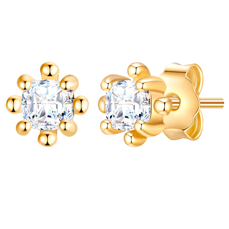Ohrstecker mit Zirkonia gelbgold
