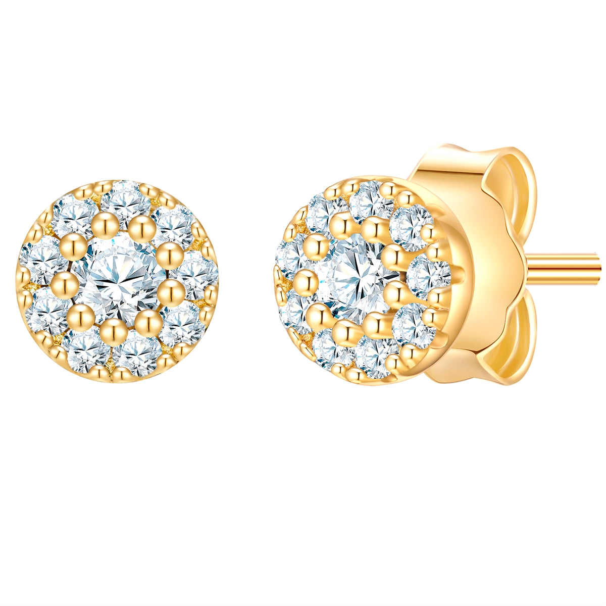 Ohrstecker CIRCLE mit Zirkonia gelbgold