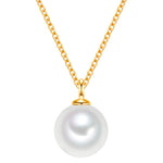 Kette mit Muschelkernperle gelbgold