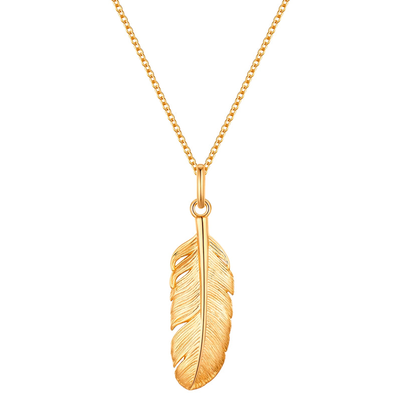 Kette mit Anhänger FEDER gold