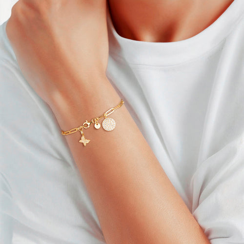 Armband Sterling Silber gelbgold Zirkonia weiß