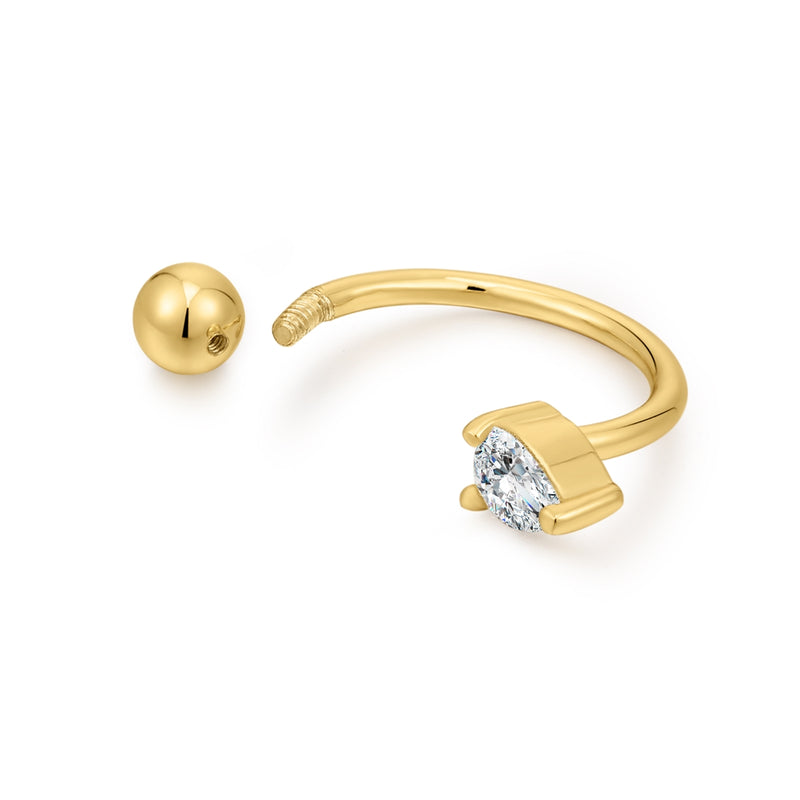 Piercing SHINE gold mit Zirkonia