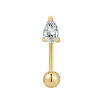 Piercing SHINE gold mit Zirkonia