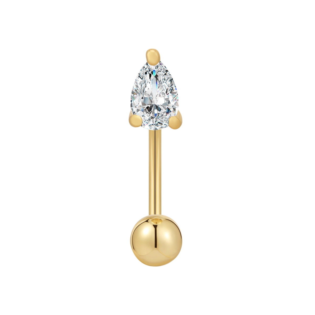 Piercing SHINE gold mit Zirkonia